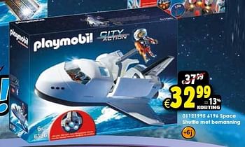 Aanbiedingen Space shuttle met bemanning - Playmobil - Geldig van 29/08/2015 tot 13/09/2015 bij ToyChamp