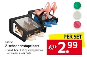 Aanbiedingen 2 schoenenstapelaars - Ordex - Geldig van 31/08/2015 tot 02/09/2015 bij Lidl