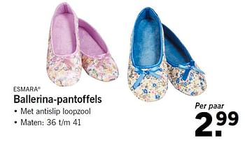Aanbiedingen Ballerina-pantoffels - Esmara - Geldig van 31/08/2015 tot 02/09/2015 bij Lidl