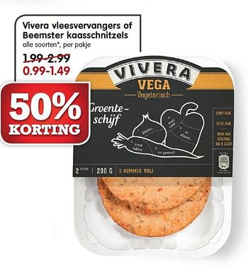 Aanbiedingen Vivera vleesvervangers of beemster kaasschnitzels - Vivera - Geldig van 30/08/2015 tot 05/09/2015 bij Em-té