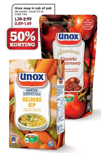 Aanbiedingen Unox soep in zak of pak - Unox - Geldig van 30/08/2015 tot 05/09/2015 bij Em-té
