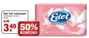 Aanbiedingen Edet soft toiletpapier - Edet - Geldig van 30/08/2015 tot 05/09/2015 bij Em-té