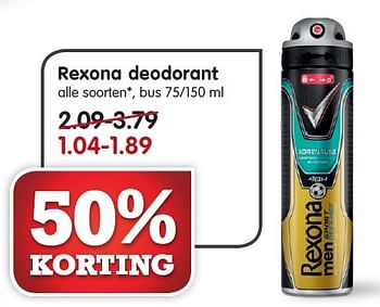 Aanbiedingen Rexona deodorant - Rexona - Geldig van 30/08/2015 tot 05/09/2015 bij Em-té