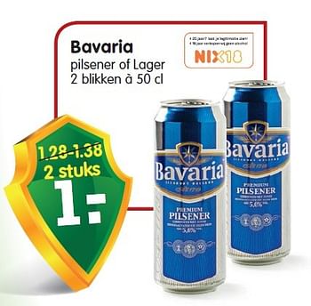 Aanbiedingen Bavaria pilsener of lager - Bavaria - Geldig van 30/08/2015 tot 05/09/2015 bij Em-té