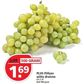 Aanbiedingen Plus pitloze witte druiven - Huismerk - Plus - Geldig van 30/08/2015 tot 05/09/2015 bij Plus