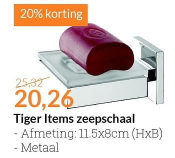 Aanbiedingen Tiger items zeepschaal - Tiger - Geldig van 01/09/2015 tot 30/09/2015 bij Sanitairwinkel