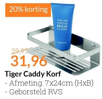 Aanbiedingen Tiger caddy korf - Tiger - Geldig van 01/09/2015 tot 30/09/2015 bij Sanitairwinkel