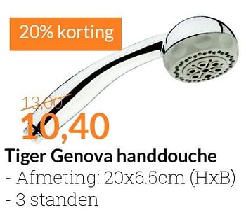 Aanbiedingen Tiger genova handdouche - Tiger - Geldig van 01/09/2015 tot 30/09/2015 bij Sanitairwinkel