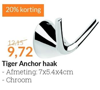 Aanbiedingen Tiger anchor haak - Tiger - Geldig van 01/09/2015 tot 30/09/2015 bij Sanitairwinkel