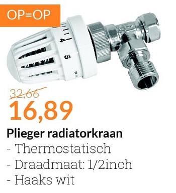 Aanbiedingen Plieger radiatorkraan - Plieger - Geldig van 01/09/2015 tot 30/09/2015 bij Sanitairwinkel