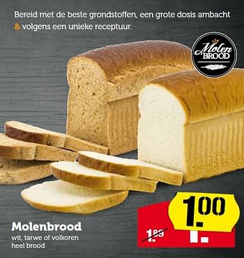 Aanbiedingen Molenbrood wit, tarwe of volkoren heel brood - Huismerk - Coop - Geldig van 31/08/2015 tot 06/09/2015 bij Coop