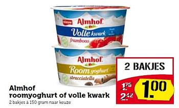 Aanbiedingen Almhof roomyoghurt of volle kwark - Almhof - Geldig van 31/08/2015 tot 06/09/2015 bij Coop