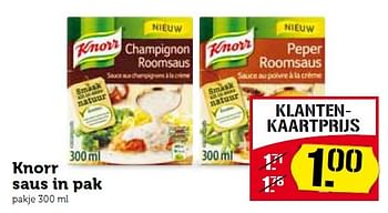 Aanbiedingen Knorr saus in pak - Knorr - Geldig van 31/08/2015 tot 06/09/2015 bij Coop