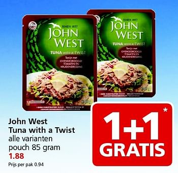 Aanbiedingen John west tuna with a twist - John West - Geldig van 31/08/2015 tot 06/09/2015 bij Jan Linders
