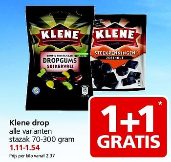 Aanbiedingen Klene drop - Klene - Geldig van 31/08/2015 tot 06/09/2015 bij Jan Linders