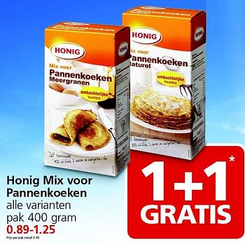 Aanbiedingen Honig mix voor pannenkoeken - Honig - Geldig van 31/08/2015 tot 06/09/2015 bij Jan Linders