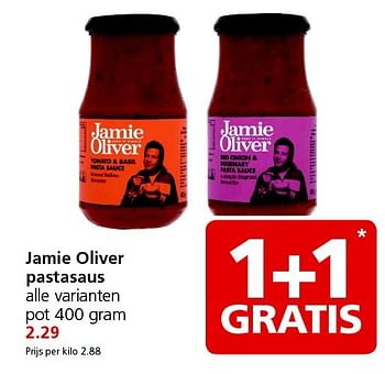 Aanbiedingen Jamie oliver pastasaus - Jamie Oliver - Geldig van 31/08/2015 tot 06/09/2015 bij Jan Linders
