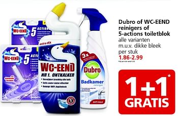 Aanbiedingen Dubro of wc-eend reinigers of 5-actions toiletblok - dubro - Geldig van 31/08/2015 tot 06/09/2015 bij Jan Linders