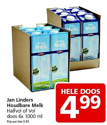 Aanbiedingen Jan linders houdbare melk - Huismerk - Jan Linders - Geldig van 31/08/2015 tot 06/09/2015 bij Jan Linders