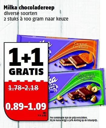 Aanbiedingen Milka chocoladereep - Milka - Geldig van 31/08/2015 tot 06/09/2015 bij Poiesz
