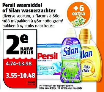 Aanbiedingen Persil wasmiddel of silan wasverzachter - Persil - Geldig van 31/08/2015 tot 06/09/2015 bij Poiesz