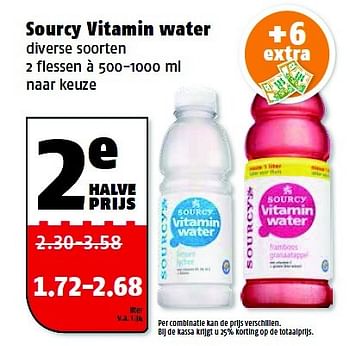 Aanbiedingen Sourcy vitamin water - Sourcy - Geldig van 31/08/2015 tot 06/09/2015 bij Poiesz