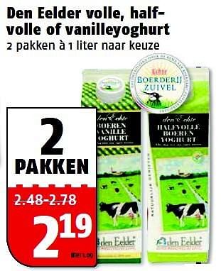 Aanbiedingen Den eelder volle, halfvolle of vanilleyoghurt - Den Eelder - Geldig van 31/08/2015 tot 06/09/2015 bij Poiesz