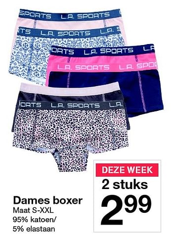 Aanbiedingen Dames boxer - Huismerk - Zeeman  - Geldig van 05/09/2015 tot 11/09/2015 bij Zeeman