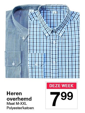 Aanbiedingen Heren overhemd - Huismerk - Zeeman  - Geldig van 05/09/2015 tot 11/09/2015 bij Zeeman