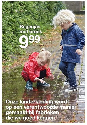 Aanbiedingen Regenjas met broek - Huismerk - Zeeman  - Geldig van 08/09/2015 tot 14/11/2015 bij Zeeman