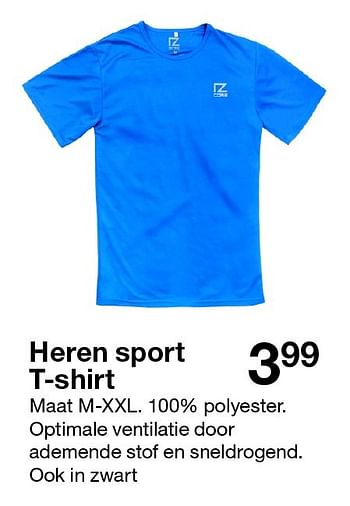 Aanbiedingen Heren sport t-shirt - Huismerk - Zeeman  - Geldig van 08/09/2015 tot 14/11/2015 bij Zeeman