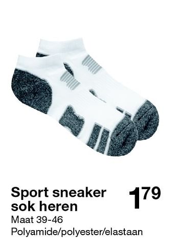 Aanbiedingen Sport sneaker sok heren - Huismerk - Zeeman  - Geldig van 08/09/2015 tot 14/11/2015 bij Zeeman