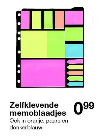 Aanbiedingen Zelfklevende memoblaadjes - Huismerk - Zeeman  - Geldig van 08/09/2015 tot 14/11/2015 bij Zeeman