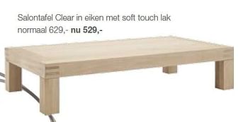 Aanbiedingen Salontafel clear in eiken met soft touch lak normaal - Huismerk - Goossens - Geldig van 29/08/2015 tot 20/09/2015 bij Goossens Wonen & Slapen