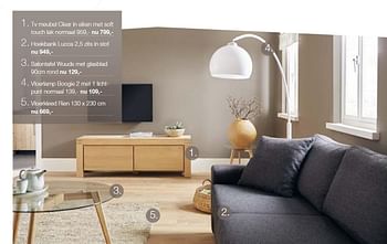 Aanbiedingen Tv meubel clear in eiken met soft touch lak normaal - Huismerk - Goossens - Geldig van 29/08/2015 tot 20/09/2015 bij Goossens Wonen & Slapen