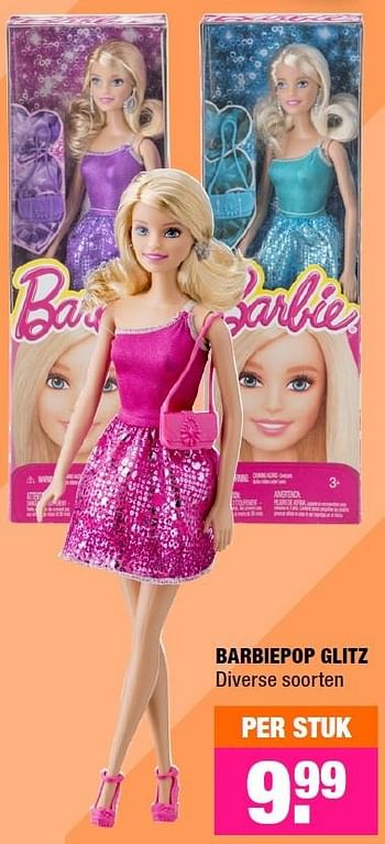 Aanbiedingen Barbiepop glitz - Mattel - Geldig van 07/09/2015 tot 20/09/2015 bij Big Bazar
