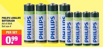Aanbiedingen Philips longlife batterijen - Philips - Geldig van 07/09/2015 tot 20/09/2015 bij Big Bazar