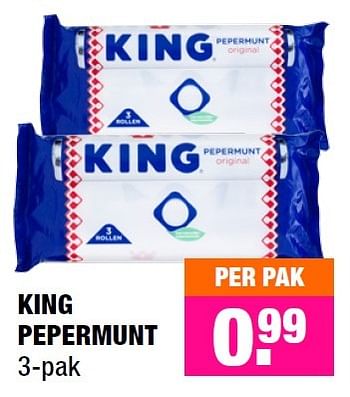Aanbiedingen King pepermunt - King - Geldig van 07/09/2015 tot 20/09/2015 bij Big Bazar