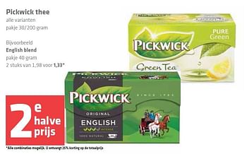 Aanbiedingen English blend - Pickwick - Geldig van 10/09/2015 tot 16/09/2015 bij Spar