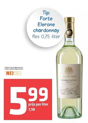 Aanbiedingen Forte elerone chardonnay - Witte wijnen - Geldig van 10/09/2015 tot 16/09/2015 bij Spar