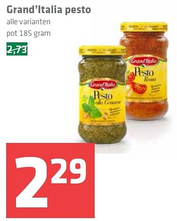 Aanbiedingen Grand`italia pesto - grand’italia - Geldig van 10/09/2015 tot 16/09/2015 bij Spar