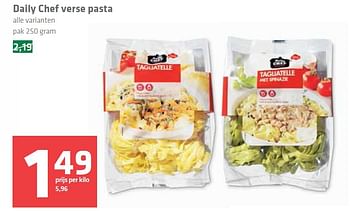 Aanbiedingen Daily chef verse pasta - Daily chef - Geldig van 10/09/2015 tot 16/09/2015 bij Spar