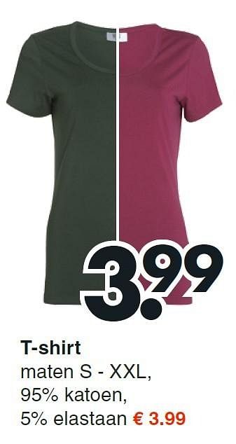 Aanbiedingen T-shirt - Huismerk - Wibra - Geldig van 07/09/2015 tot 19/09/2015 bij Wibra
