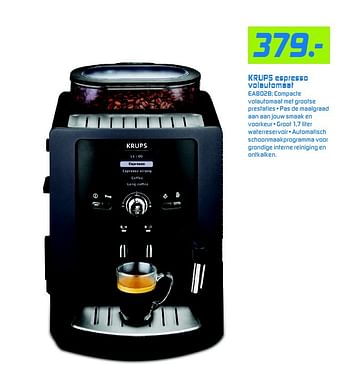 Aanbiedingen Krups espresso volautomaat ea802b - Krups - Geldig van 07/09/2015 tot 20/09/2015 bij BCC