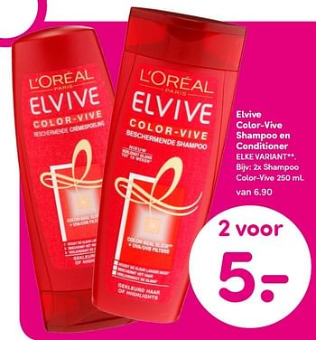 Aanbiedingen 2x shampoo color-vive - L'Oreal Paris - Geldig van 30/08/2015 tot 30/09/2015 bij da