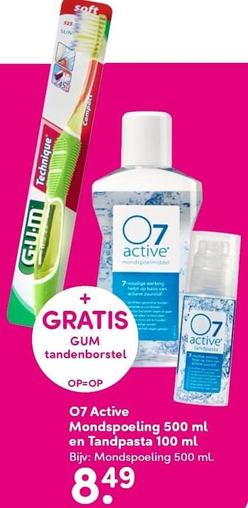 Aanbiedingen Mondspoeling - O7 Active - Geldig van 30/08/2015 tot 30/09/2015 bij da