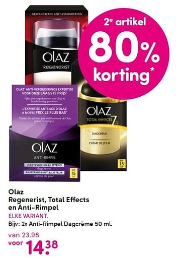 Aanbiedingen 2x anti-rimpel dagcrème - Olaz - Geldig van 30/08/2015 tot 30/09/2015 bij da