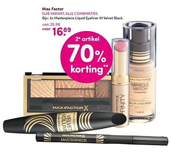 Aanbiedingen 2x masterpiece liquid eyeliner 01 velvet black - Max Factor - Geldig van 30/08/2015 tot 30/09/2015 bij da