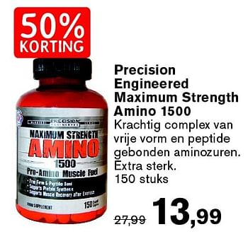 Aanbiedingen Precision engineered maximum strength amino 1500 - Precision - Geldig van 31/08/2015 tot 27/09/2015 bij De Tuinen