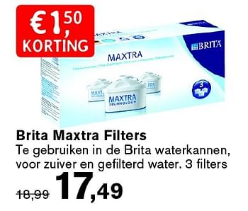 Aanbiedingen Brita maxtra filters - Maxtra - Geldig van 31/08/2015 tot 27/09/2015 bij De Tuinen